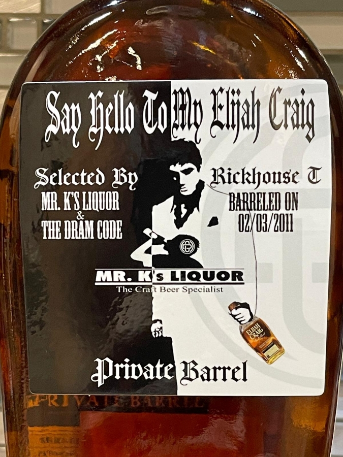 Picture of Elijah Craig Dram Code X Mr. K's Liquor Collab Store Pick